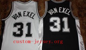 #31 Nick Van Exel san antonio throwback jersey black,white