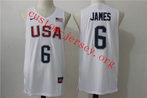 #6 Lebron James 2016 brazil olympics USA basketball dream team jersey white