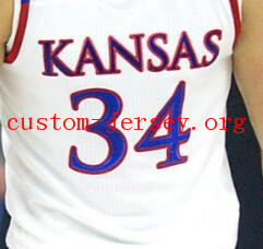 #34 perry ellis kansas basketball jersey blue,white