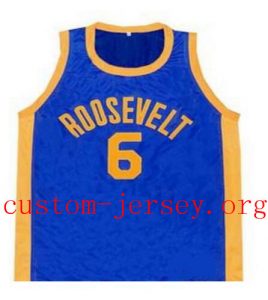 Julius Erving Dr. J Roosevelt High #32 Throwback Jersey Yellow Blue