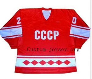 #20 VLADISLAV TRETIAK USSR CCCP RUSSIA HOCKEY JERSEY red,white