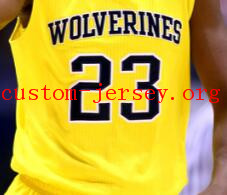 #23 caris levert michigan basketball jersey yellow,white,navy blue