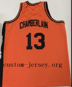 #13 Wilt Chamberlain Throwback Overbrook High School Jersey orange