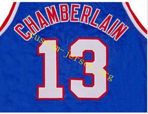 #13 WILT CHAMBERLAIN HARLEM GLOBETROTTERS JERSEY black,blue