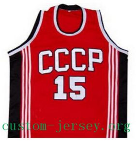 #15 ARVYDAS SABONIS CCCP TEAM RUSSIA JERSEY white,red,black