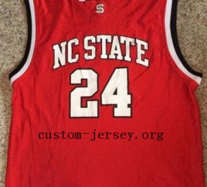 #24 Tom Gugliotta NC State NCAA Jersey red