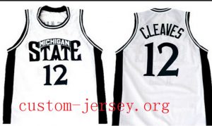#12 Mateen CLEAVES Michigan State Throwback Basketball Jersey