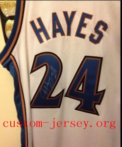 #24  Jarvis Hayes basketball jersey blue,white