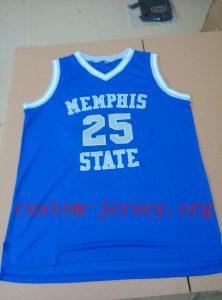 #25 penny hardaway memphis state jersey blue,white