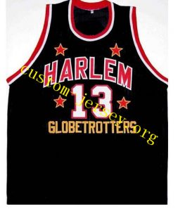 #13 WILT CHAMBERLAIN HARLEM GLOBETROTTERS JERSEY black,blue