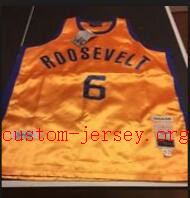 Julius Erving Dr. J Roosevelt High  Throwback Jersey Yellow Blue