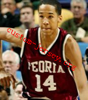 #14 shaun livingston peoria central high school jersey red,white