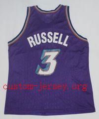 #3 bryon russell Jazz jersey black,purple,white