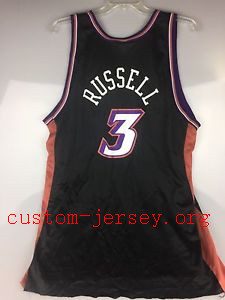 #3 bryon russell Jazz jersey black,purple,white