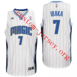 #7 Serge Ibaka Orlando Magic basketball Jersey white,black,blue