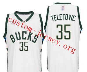#35 Milwaukee Bucks Mirza Teletovic 2016 New Swingman Jersey Green,black,white