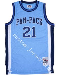 #21 Dominique Wilkins Washington Pam-Pack HS Jersey Men Regular Fit Blue