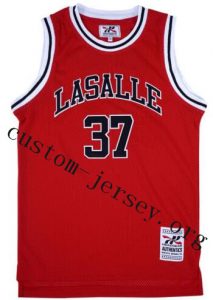 #37 Ron Artest La Salle throwback basketball jersey red