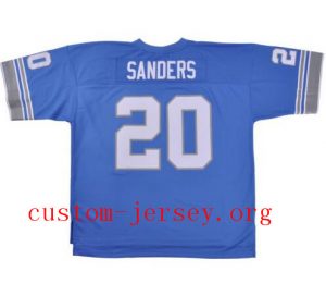 #20 Barry Sanders 1996 Detroit Lions throwback jersey blue