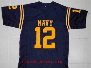 CUSTOM Navy ROGER STAUBACH JERSEY YELLOW SEWN NEW