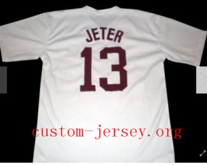 #13 “D. JETER” KALAMAZOO baseball jersey white