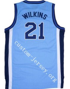 #21 Dominique Wilkins Washington Pam-Pack HS Jersey Men Regular Fit Blue