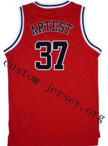 #37 Ron Artest La Salle throwback basketball jersey red