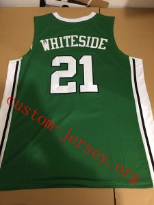 #21 hassan whiteside marshall jersey green, white
