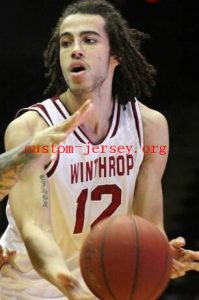 #12 Xavier Cooks Winthrop  jersey black,white