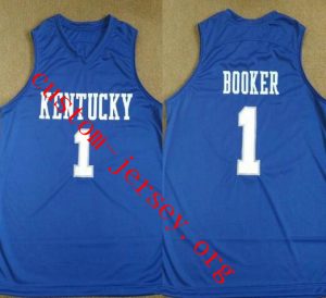 #1 Devin Booker Kentucky jersey blue,white