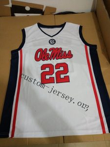 #22 Marshall Henderson rebels  basketball jersey red, white