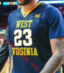 #23 Esa Ahmad West Virginia jersey navy blue,white